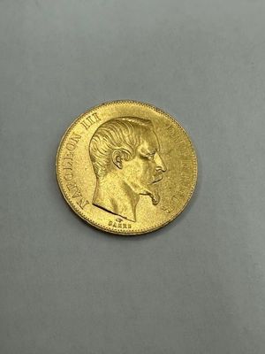 Une pièce de 50 Francs or NAPOLEON III tête nue, année 1857 - Photo 1