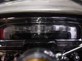 a close up view of a car dashboard with a speedometer