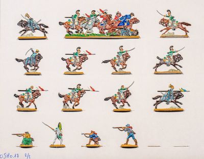 de nombreuses figurines représentant différents types de personnages à cheval