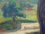 an image of a painting of a tree in a field