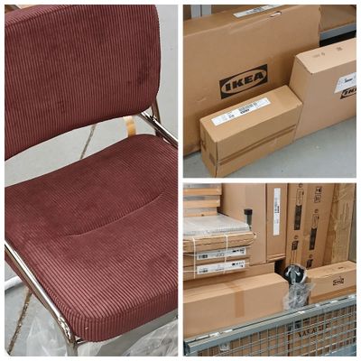 un collage de photos représentant un chat assis sur une chaise