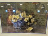 a picture of a painting of flowers in a vase