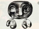 un dessin en noir et blanc représentant un visage souriant