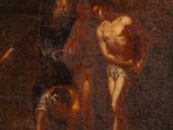 an image of a painting of a man and a woman in a dark room