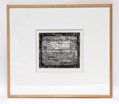 a black and white photo of a picture of a wooden frame