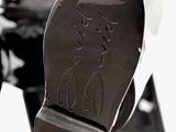 a close up of a pair of shoes on a desk