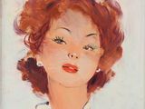 an image of a painting of a woman with red hair