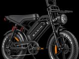 a black electric bike on a black background with a black background