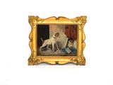 une photo représentant un chien et un chat, dans un cadre