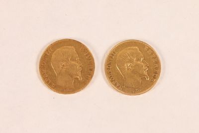 PAS D'ENCHERES LIVE - FRAIS 5% HT. Deux pièces de 50 Francs or Napoléo