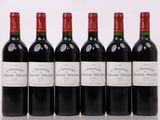 six bouteilles de vin sont alignées sur une table