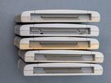 several pieces of white plastic are stacked on top of each other