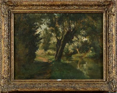 Huile sur toile "Le ruisseau de Falmagne".