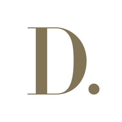 un logo blanc et marron sur lequel figure la lettre « d »