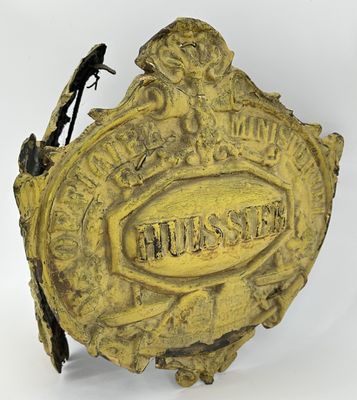 Huissier de justice. Enseigne double face en zinc fin XIXème…