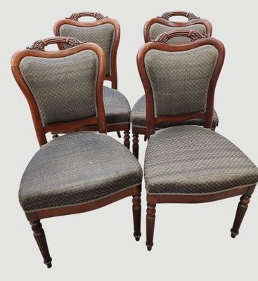 lot de six chaises avec dossier rembourré, rembourré, rembourré, rembourré, rembourré