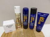 de nombreux types de produits de soin pour la peau disposés sur un plateau en bois