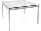 rectangular glass coffee table with chrome legs