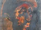 une peinture à l'huile représentant un homme coiffé d'un chapeau