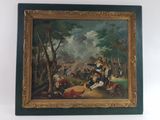 tableau représentant une scène militaire avec un homme à cheval