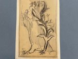 an image of a drawing of a person holding a plant