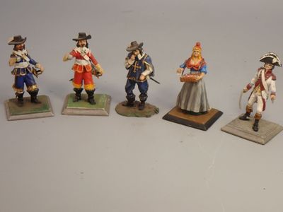 Figurines d'artistes - XVIIème et Révolution- 54 mm, 3 mousq…