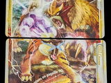 deux cartes Pokémon représentant un lion et un ours