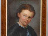portrait of a young girl in a black dress