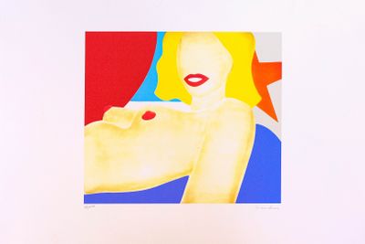 une photo d'un tableau représentant une femme aux lèvres rouges