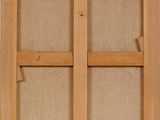 a painting of a wooden frame with a piece of wood sticking out of it