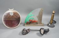 Lot de LAMPES dont veilleuse éléphant et MIROIR circulaire B…