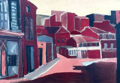 Georges-Henri PESCADERE (1915 - 2003), "Ville rouge".