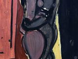 une image d'un tableau représentant une femme debout devant une porte