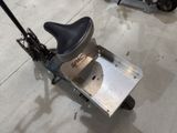 a scooter that has a seat on the back of it