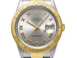 rolex watch with roman numerals and two - tone bracelet