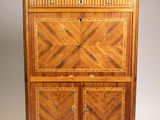 an image of a wooden cabinet with two drawers and a door