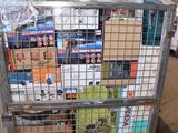 a cart that has many boxes on top of it
