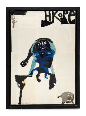 an image of a picture of a painting of a man on a skateboard