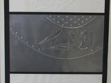 a picture of a black and white picture of a door