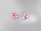 boucles d'oreilles clous en forme de papillon en cristal rose
