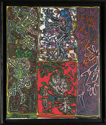 an image of a picture of a painting with different colors and patterns