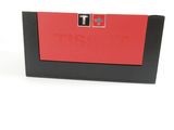 a picture of a red and black business card holder