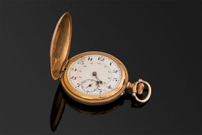 Montre savonnette à ancre avec cadran à 24 heures, boîtier e…