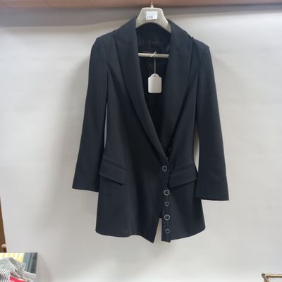 PLEIN SUD - VESTE de femme trois quarts en laine noire.