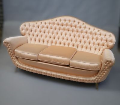 TRAVAIL ÉTRANGER 1970 Canapé trois places à dossier droit ga…