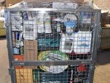 a large metal cart with a lot of items in it