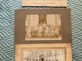 three old black and white photos of a group of people