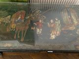 a picture of a picture of a man riding a horse