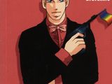 the cover of a comic book with an image of a man in a suit holding a rainbow flag