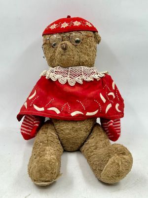 311 / CH-B2 / Ours en peluche ancien avec lunettes, bo…